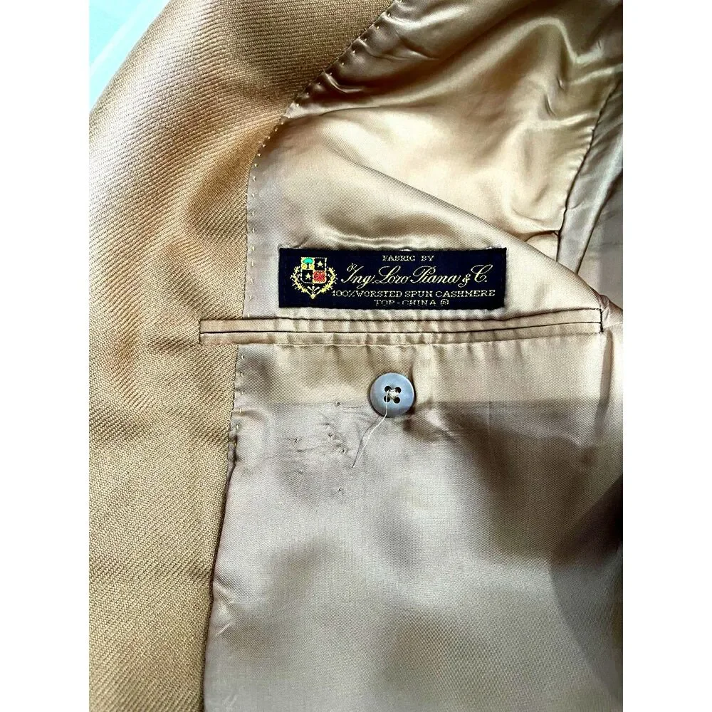 Hart Schaffner Marx Gold Trumpeter Loro Piana Sport Coat Blazer Cashmere 42L VTG